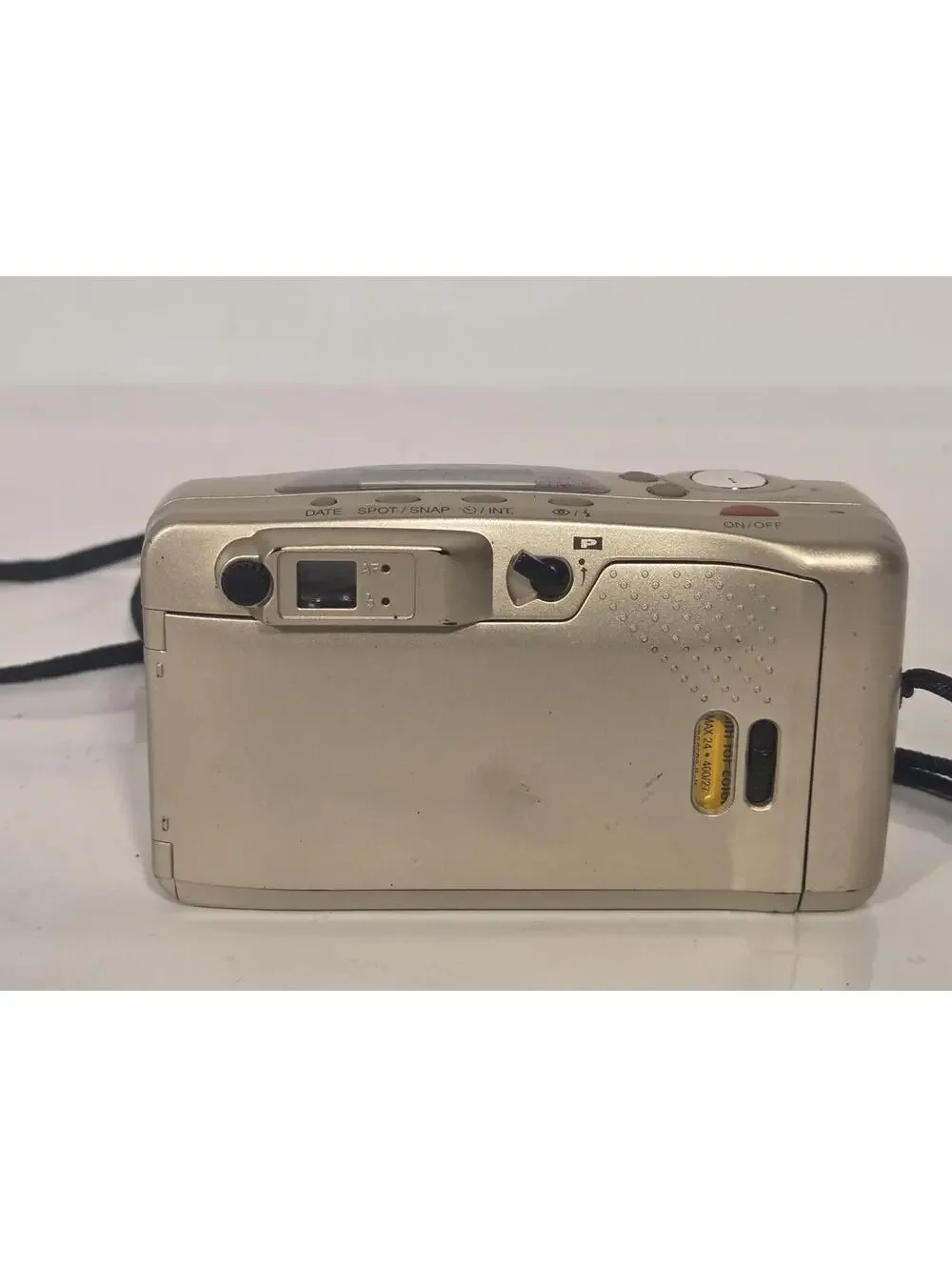 Vintage Samsung Evoca 140S Quartz Date 35mm Film Camera Gold Flash Point Shoot